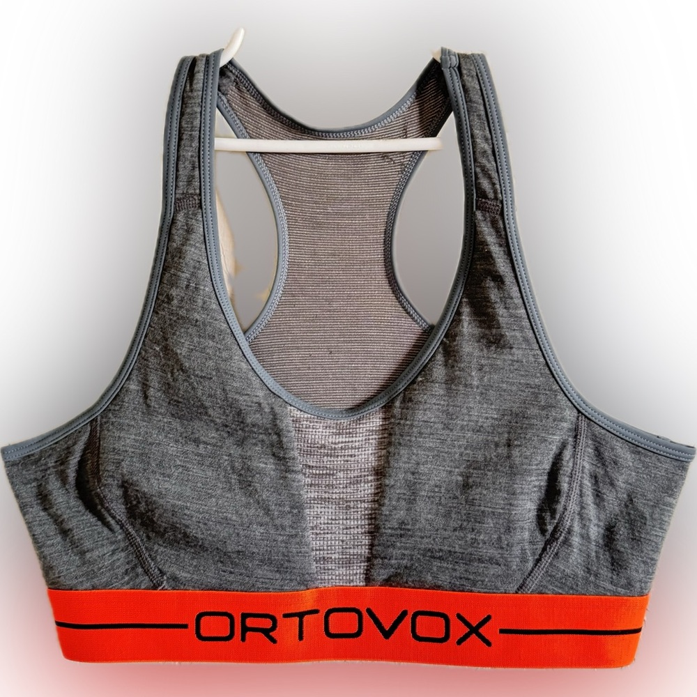 Gray and Orange Sports Bra
